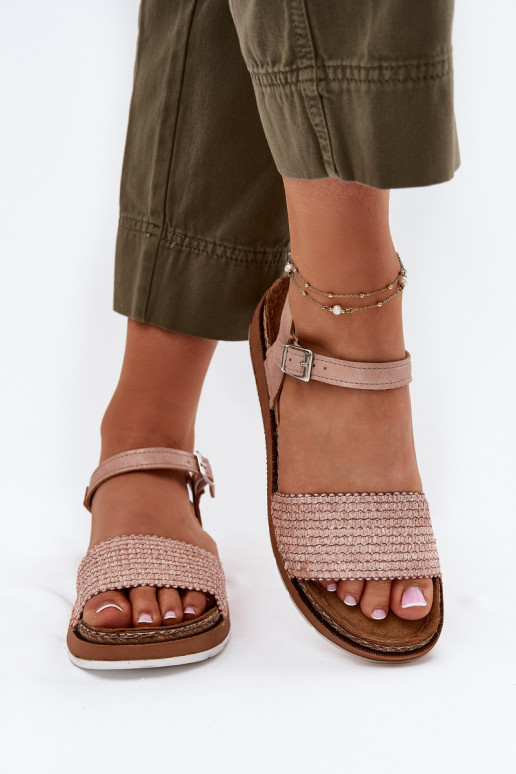 Sandali da donna Con treccia A Dopo Inblu GS000050 colore rosa