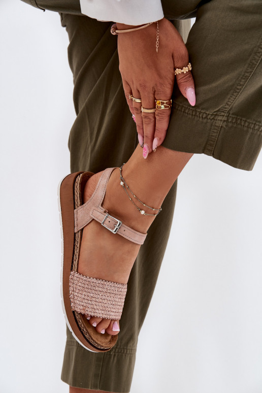 Sandali da donna Con treccia A Dopo Inblu GS000050 colore rosa