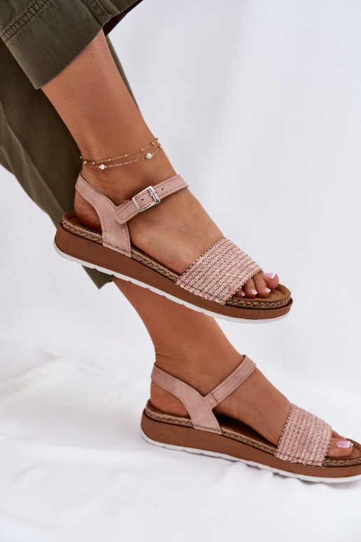 Sandali da donna Con treccia A Dopo Inblu GS000050 colore rosa