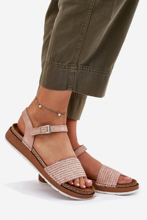 Sandali da donna Con treccia A Dopo Inblu GS000050 colore rosa