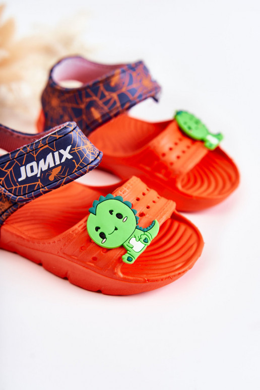  Pantofole leggere Sandali per bambini con chiusure adesive colore arancione Asti