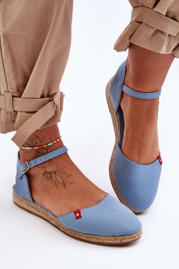 Espadrillas da donna con zeppa Big Star FF274532 blu