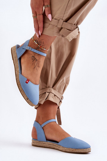 Femminile espadrillas con una piattaforma Big Star FF274532 colore blu 2