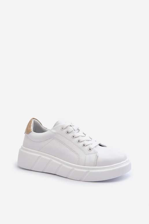 Pelle Scarpe modello sneakers Femminile con una piattaforma Colore bianco Danida