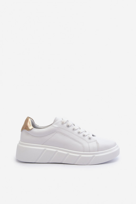 Pelle Scarpe modello sneakers Femminile con una piattaforma Colore bianco Danida
