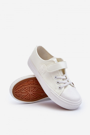 Pelle Scarpe per il tempo libero per bambini con chiusure adesive Colore bianco Delmara