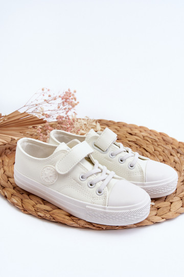 Pelle Scarpe per il tempo libero per bambini con chiusure adesive Colore bianco Delmara 2