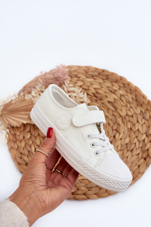 Pelle Scarpe per il tempo libero per bambini con chiusure adesive Colore bianco Delmara