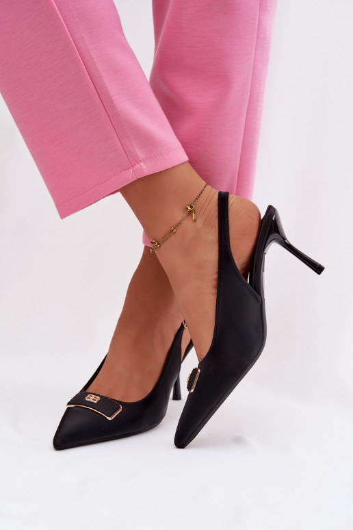 sandali col tacco alto Femminile Con decorazioni Detalem colore nero Lurella