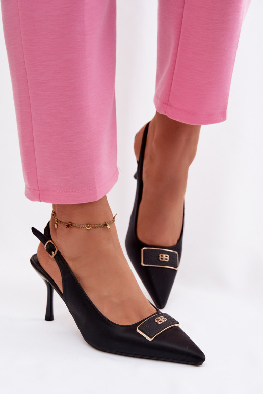 sandali col tacco alto Femminile Con decorazioni Detalem colore nero Lurella