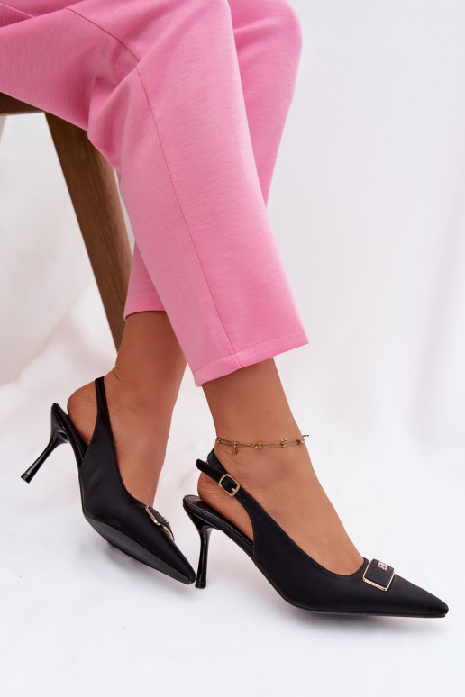 sandali col tacco alto Femminile Con decorazioni Detalem colore nero Lurella