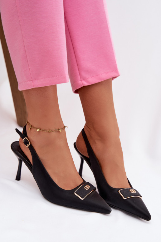 sandali col tacco alto Femminile Con decorazioni Detalem colore nero Lurella