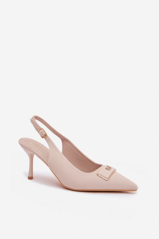 sandali col tacco alto Femminile Con decorazioni Detalem colore avorio Lurella