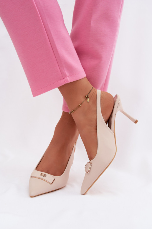 sandali col tacco alto Femminile Con decorazioni Detalem colore avorio Lurella