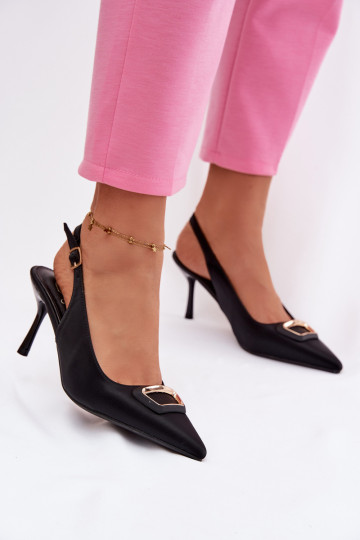 sandali col tacco alto Femminile decorare colore nero Palerine 2