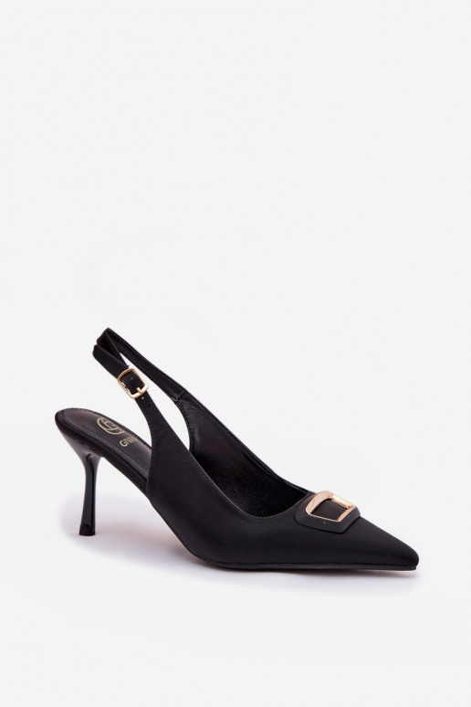 sandali col tacco alto Femminile decorare colore nero Palerine