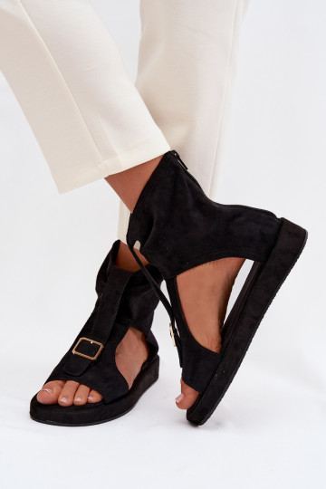 Sandali da donna con uno stivale colore nero Coralya 2