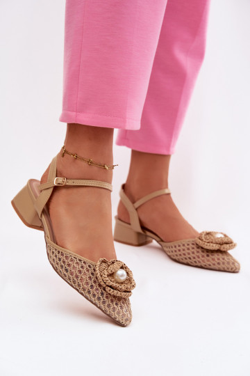 Sandali da donna Klocke Con decorazioni Detalem beige Vionessa 2