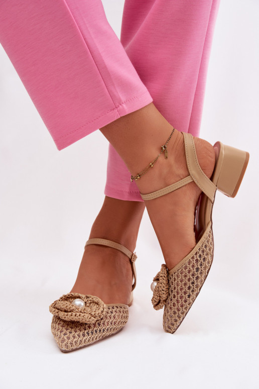 Sandali da donna Klocke Con decorazioni Detalem beige Vionessa