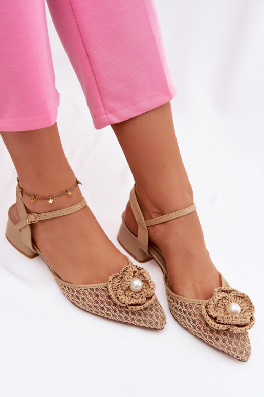 Sandali da donna Klocke Con decorazioni Detalem beige Vionessa