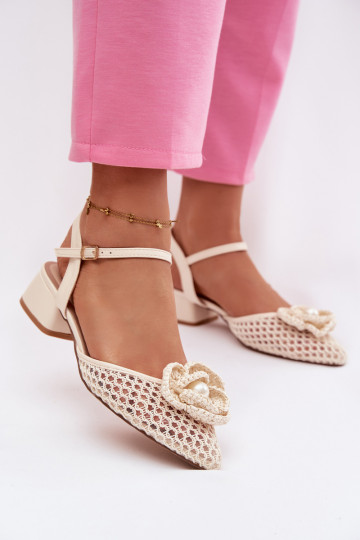 Sandali da donna Klocke Con decorazioni Detalem colore avorio Vionessa 2