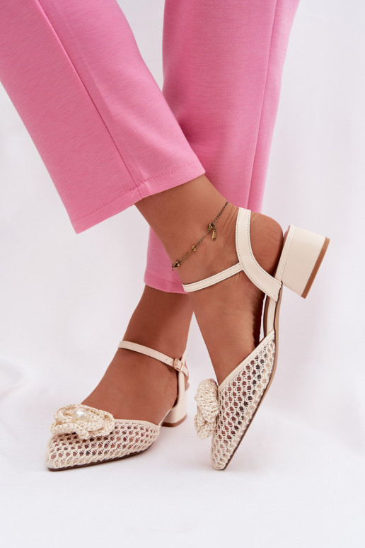 Sandali da donna Klocke Con decorazioni Detalem colore avorio Vionessa