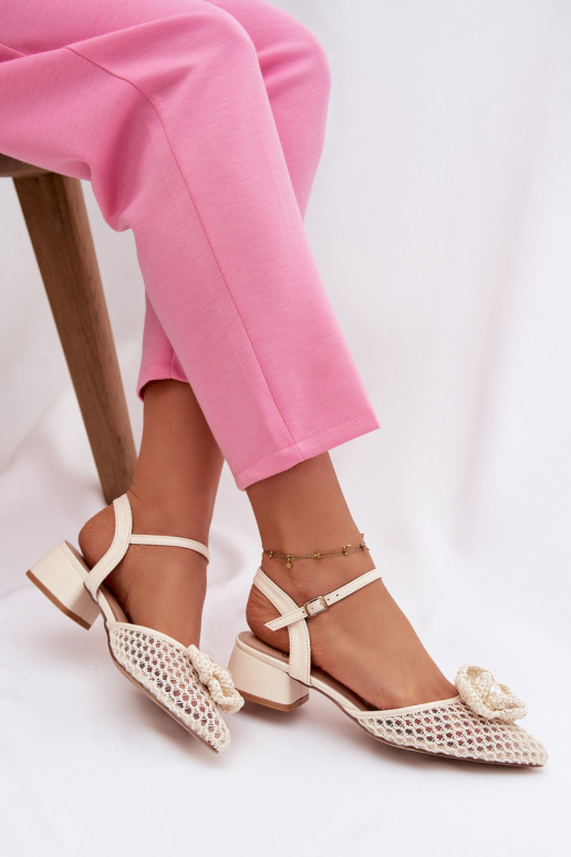 Sandali da donna Klocke Con decorazioni Detalem colore avorio Vionessa