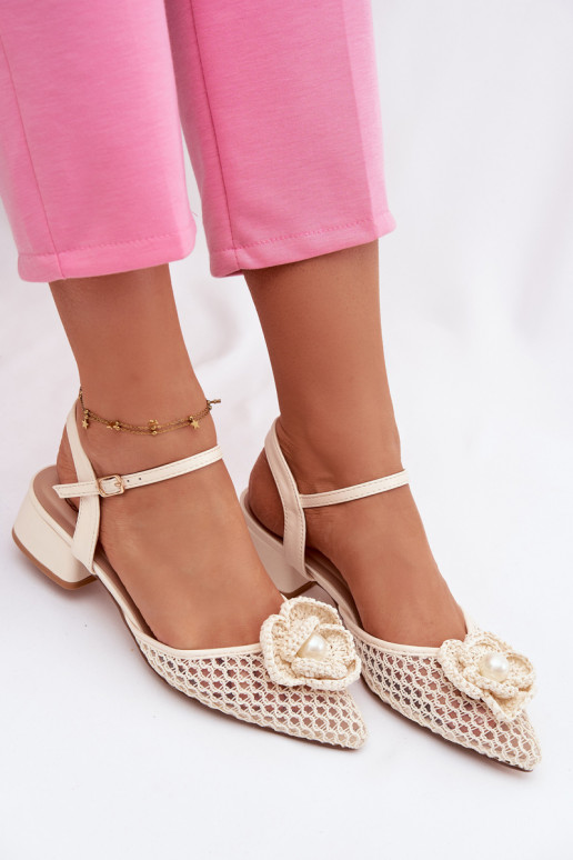 Sandali da donna Klocke Con decorazioni Detalem colore avorio Vionessa