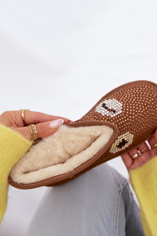 Decorato Alto Stivali da neve Femminile colore marrone Galivra