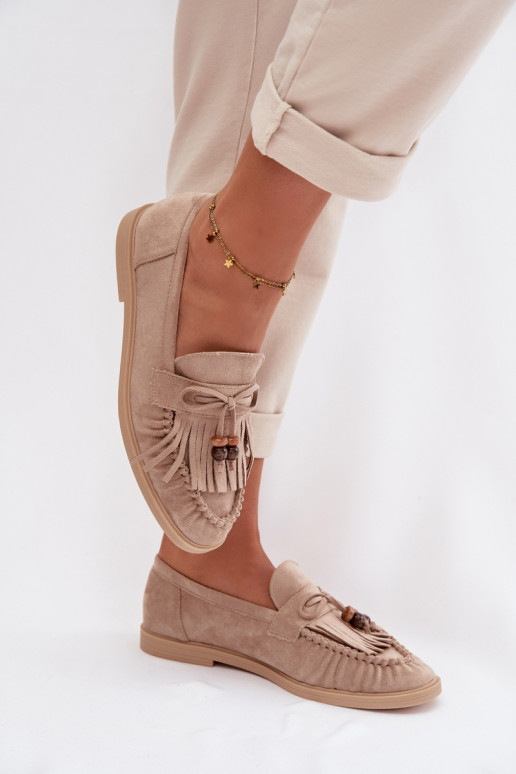 mocassini da donna con frange I colore coralloikami beige Teressa