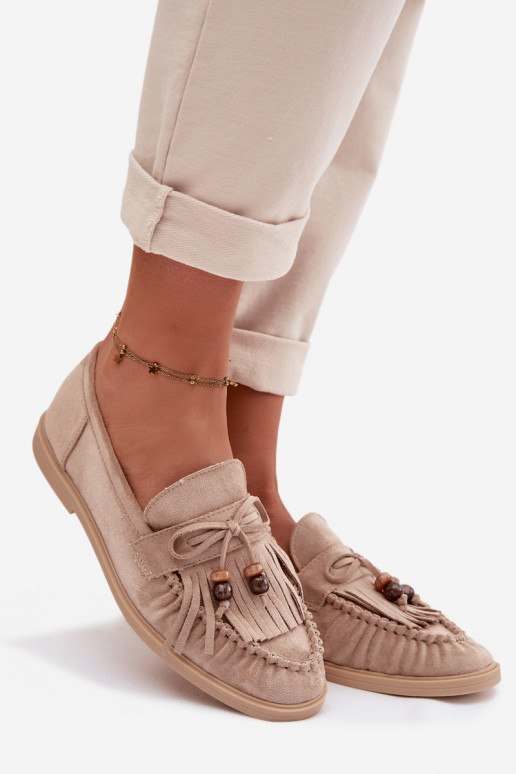 mocassini da donna con frange I colore coralloikami beige Teressa