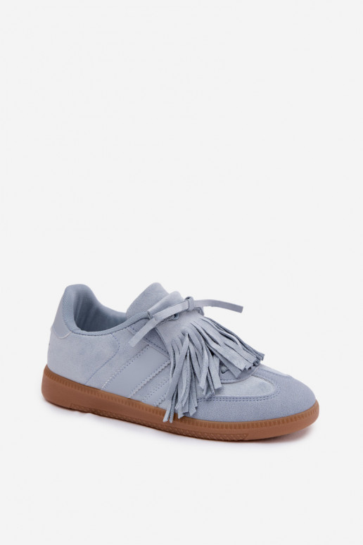 Scarpe modello sneakers Femminile con frange colore blu Dorivelle