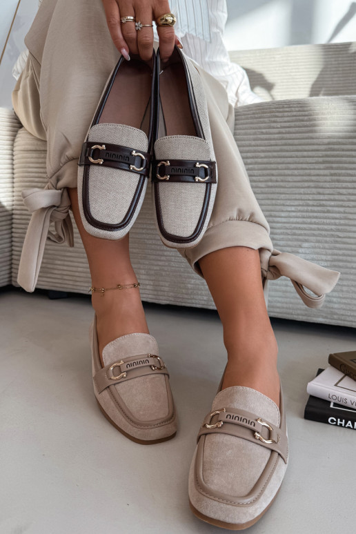 Mocassini color sabbia da donna con elementi decorativi "Evelora"