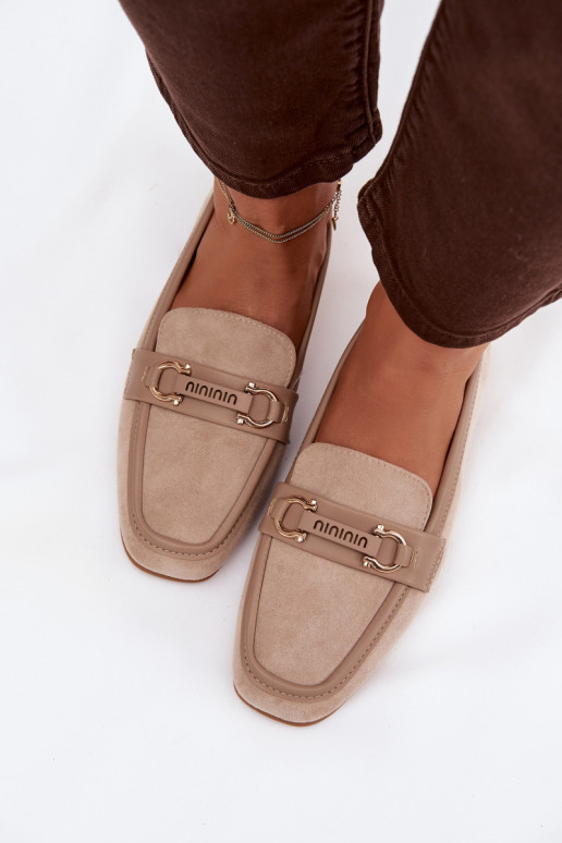 Mocassini color sabbia da donna con elementi decorativi "Evelora"
