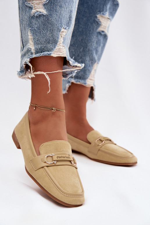 Mocassini da donna con elementi decorativi color giallo Evelora