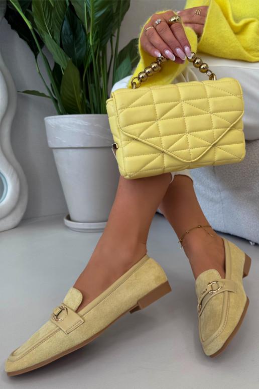Mocassini da donna con elementi decorativi color giallo Evelora