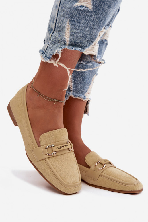 Mocassini da donna con elementi decorativi color giallo Evelora