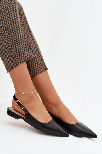 Ballerine nere Iverelle con fibbie dorate