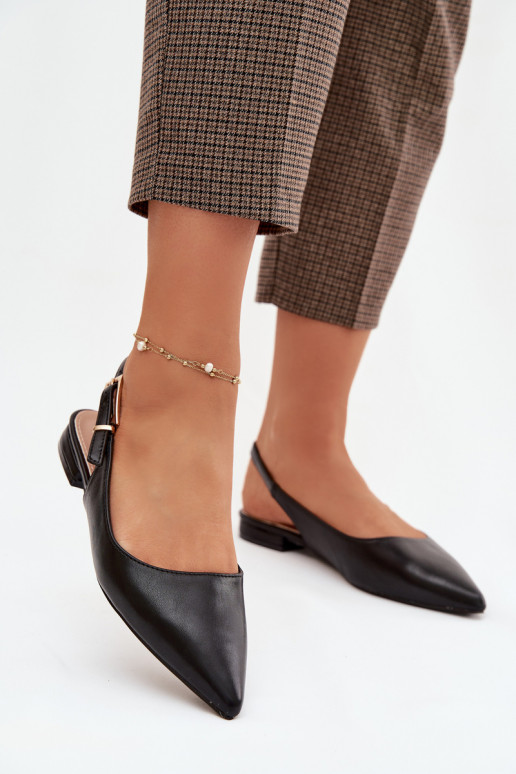 Ballerine nere Iverelle con fibbie dorate