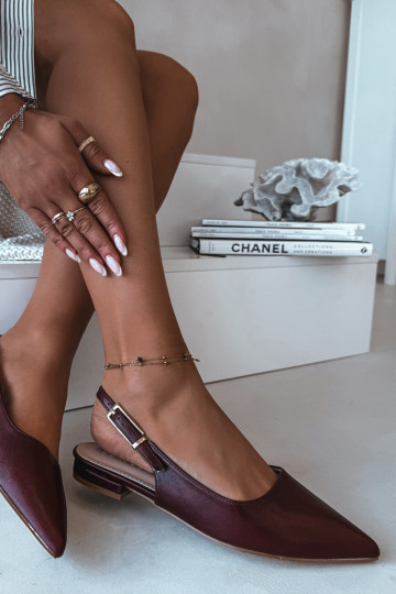 Ballerine color bordò Iverelle con fibbie dorate 2