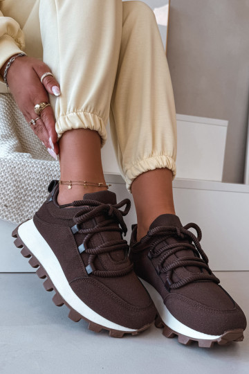 Scarpe sportive con piattaforma color cioccolato Riadella 2