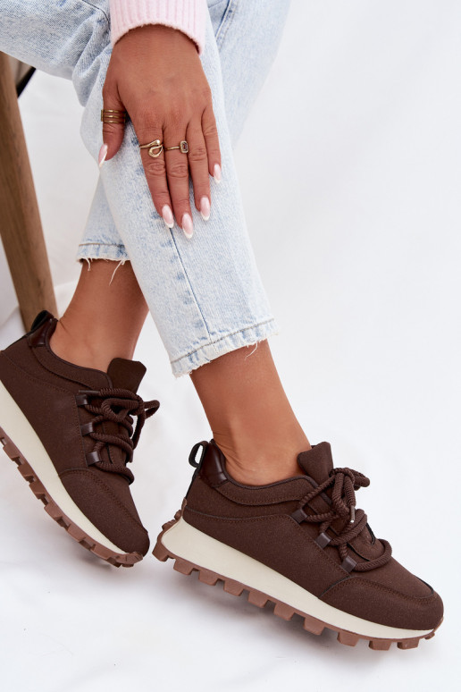 Scarpe sportive con piattaforma color cioccolato Riadella