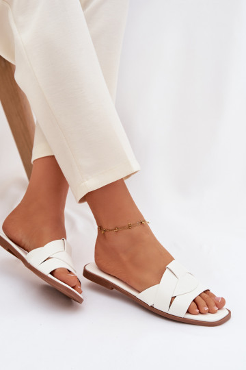 Pantofole Appartamento delle donne con strisce Colore bianco Deverissae
