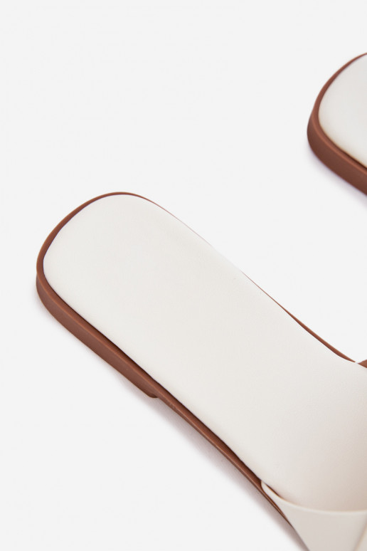 Pantofole Appartamento delle donne con strisce Colore bianco Deverissae