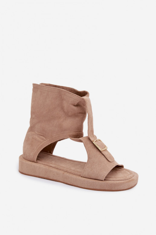 Sandali da donna con uno stivale beige Coralya