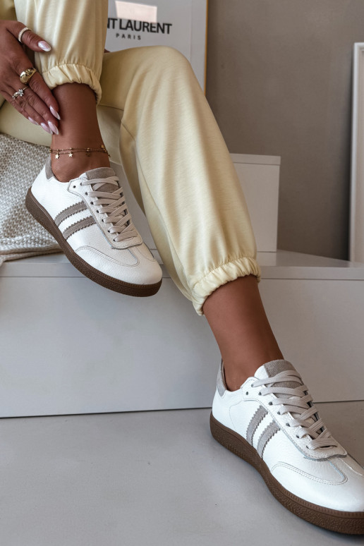 Zazoo N1068 Pelle Basso Scarpe modello sneakers Femminile beige