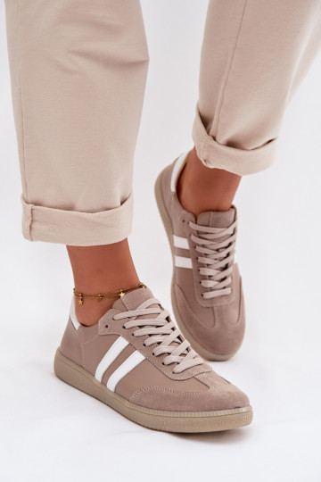 Zazoo N1068 Pelle Basso Scarpe modello sneakers Femminile beige