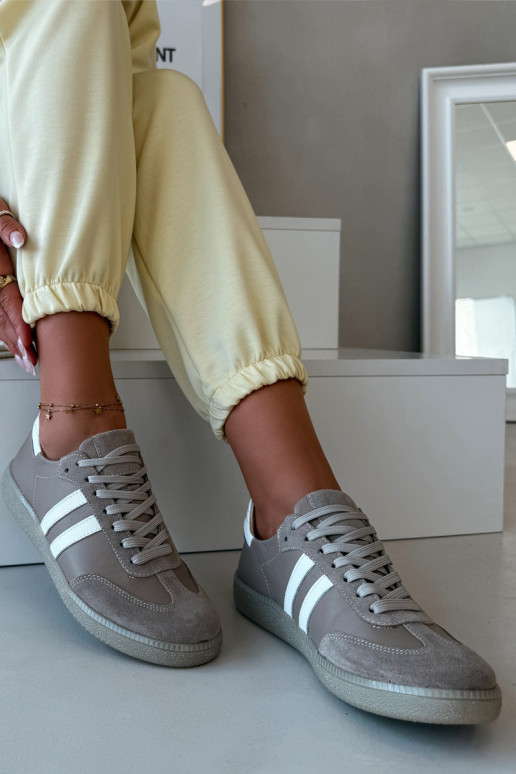 Zazoo N1068 Pelle Basso Scarpe modello sneakers Femminile beige