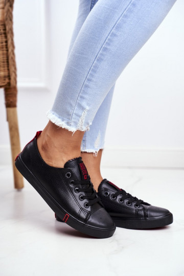 Scarpe da ginnastica in pelle da donna Big Star GG274007 colore nero