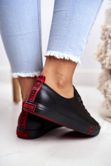 Scarpe da ginnastica in pelle da donna Big Star GG274007 colore nero 2